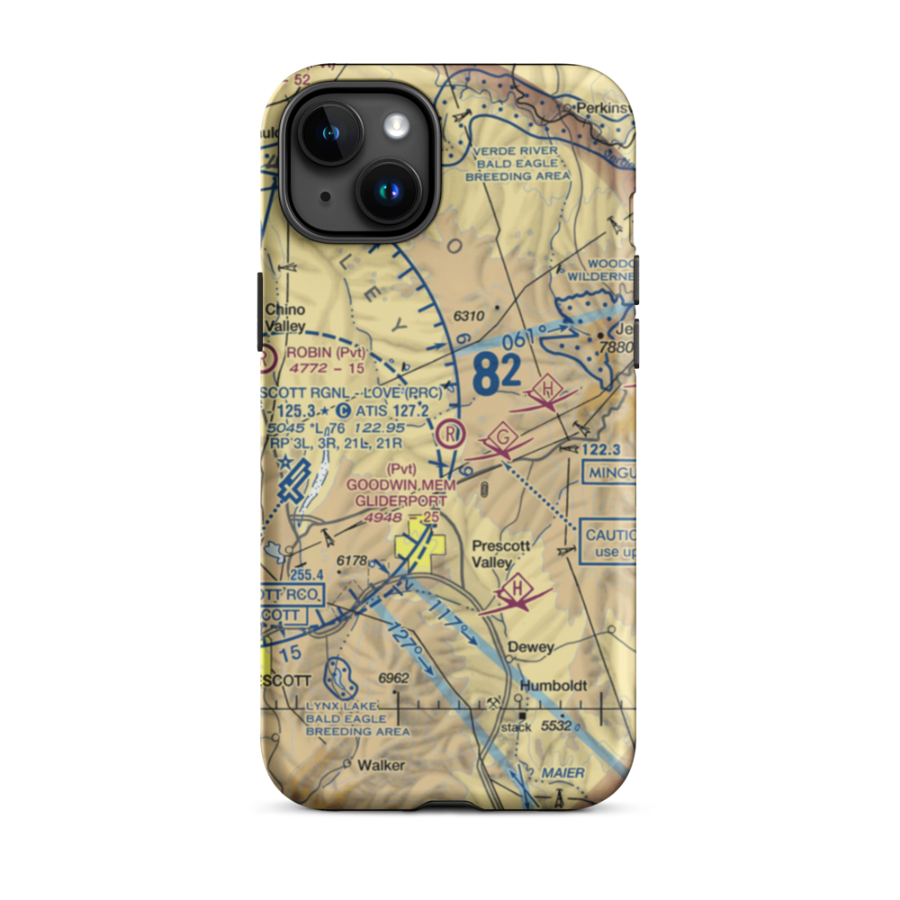 A C Goodwin Memorial Field Gliderport (AZ86) VFR Sectional  Tough iPhone Case iPhone 15 Plus model shown