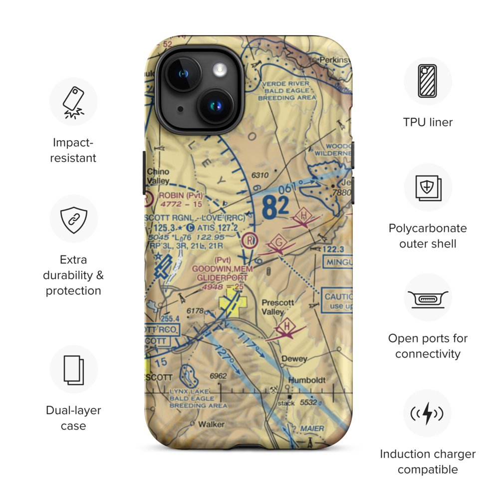 A C Goodwin Memorial Field Gliderport (AZ86) VFR Sectional  Tough iPhone Case iPhone 15 Plus model shown