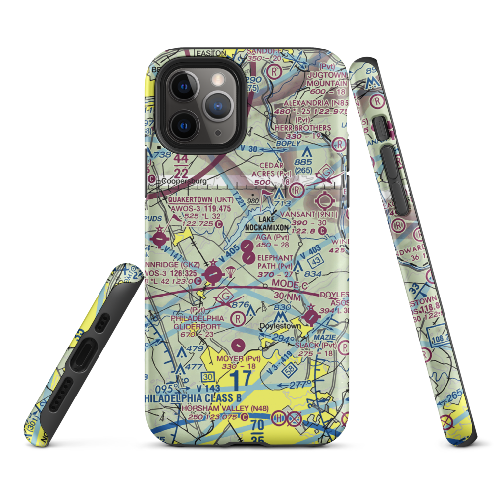 A G A Farms Airport (61PN) VFR Sectional  Tough iPhone Case iPhone 11 Pro model shown