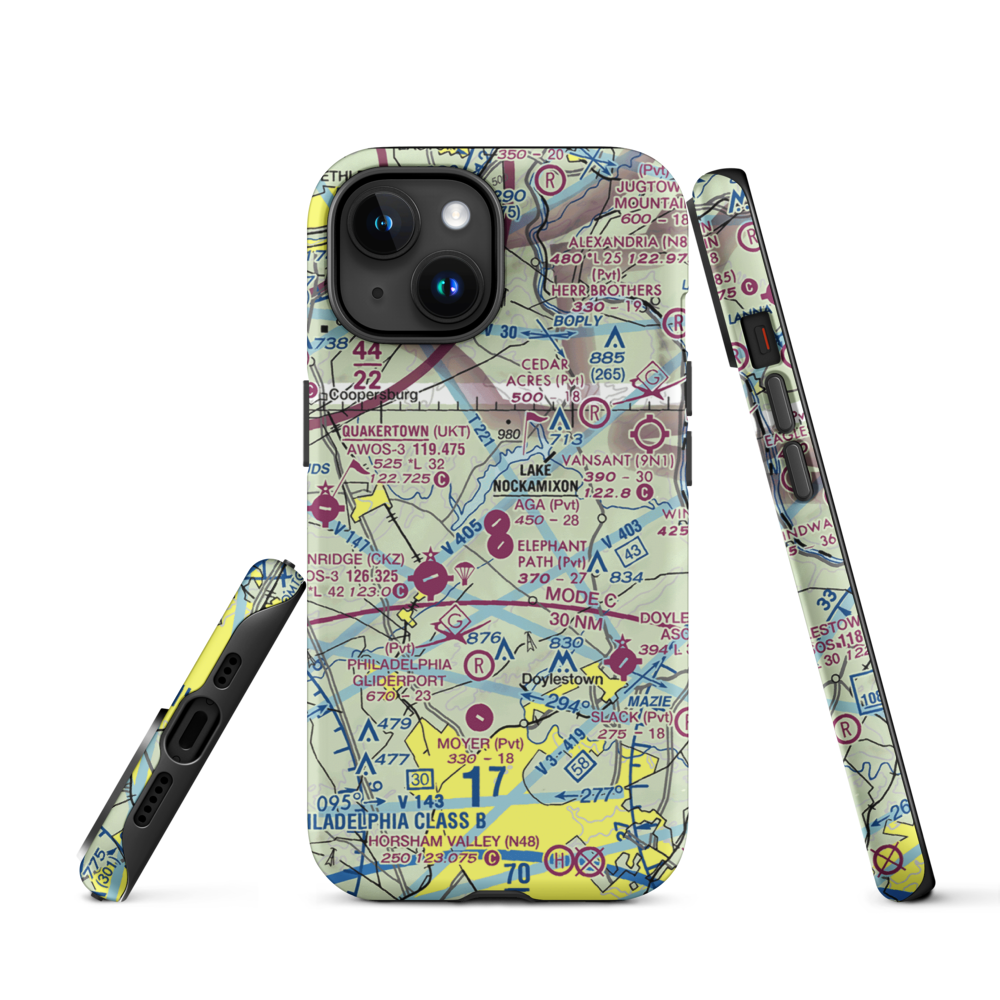 A G A Farms Airport (61PN) VFR Sectional  Tough iPhone Case iPhone 15 model shown