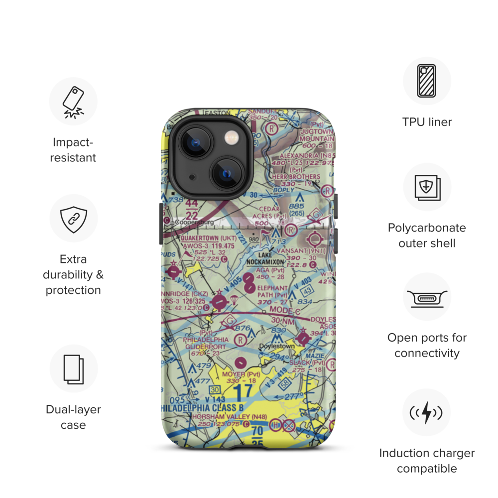 A G A Farms Airport (61PN) VFR Sectional  Tough iPhone Case iPhone 13 mini model shown