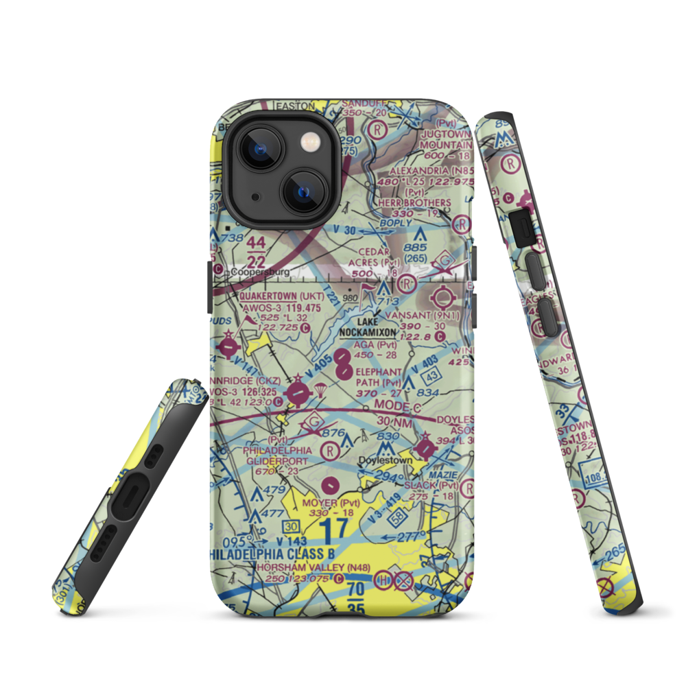 A G A Farms Airport (61PN) VFR Sectional  Tough iPhone Case iPhone 13 model shown