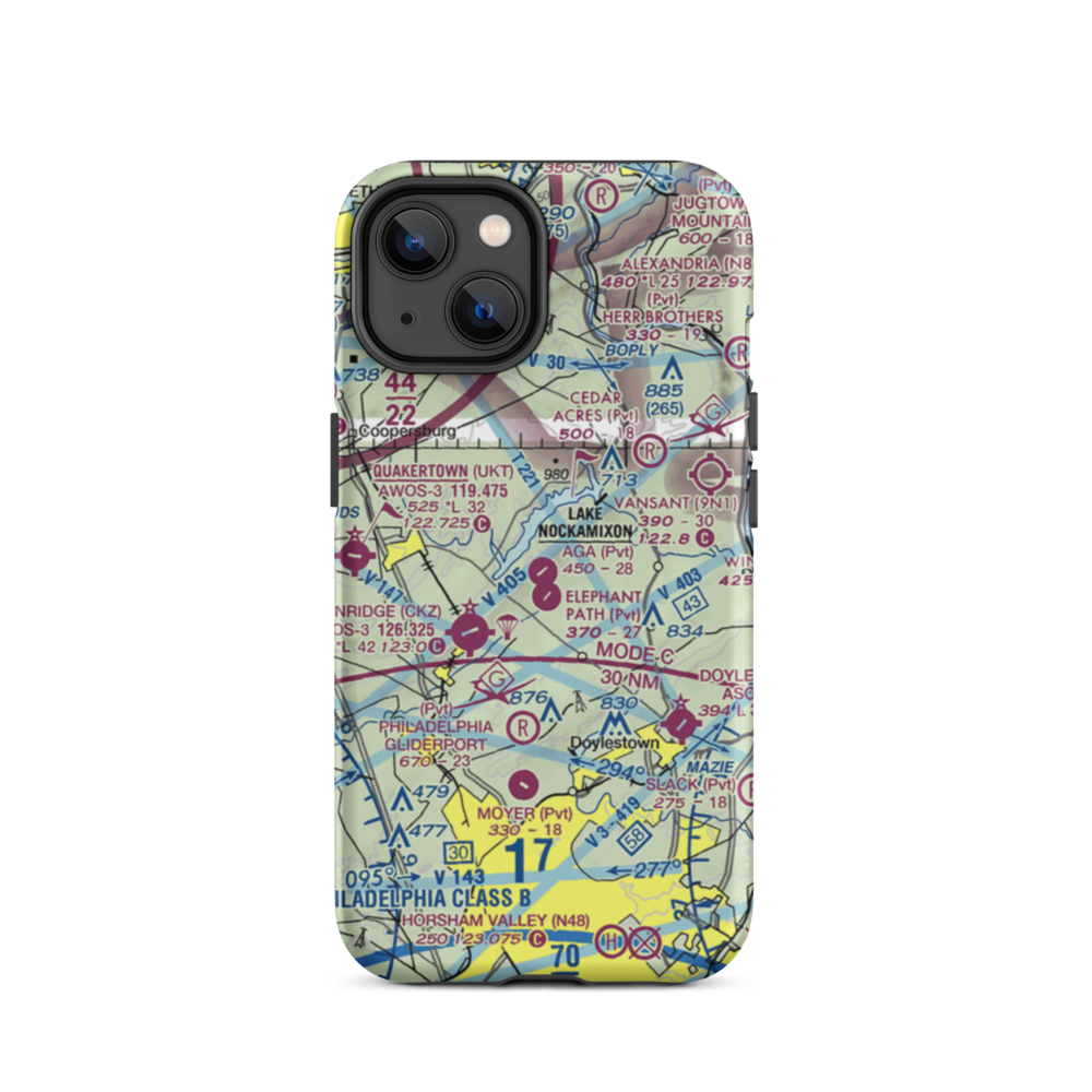 A G A Farms Airport (61PN) VFR Sectional  Tough iPhone Case iPhone 14 model shown