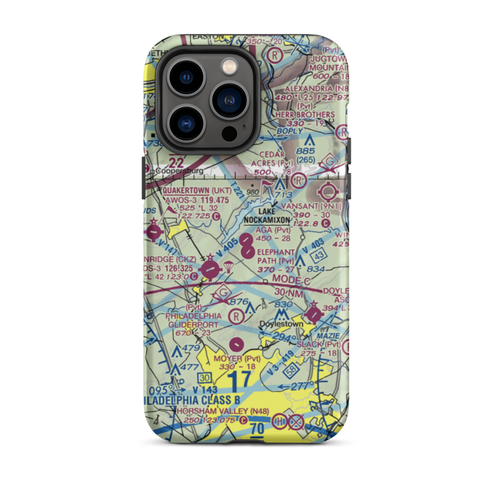 A G A Farms Airport (61PN) VFR Sectional  Tough iPhone Case iPhone 14 Pro Max model shown