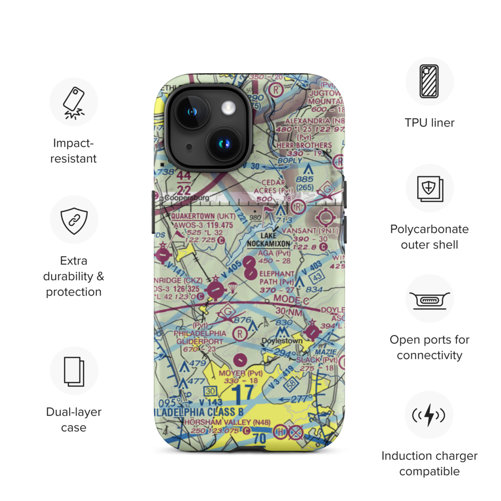 A G A Farms Airport (61PN) VFR Sectional  Tough iPhone Case iPhone 15 model shown