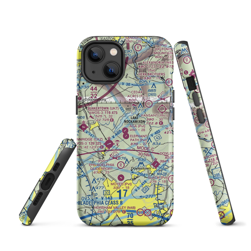 A G A Farms Airport (61PN) VFR Sectional  Tough iPhone Case iPhone 11 Pro Max model shown