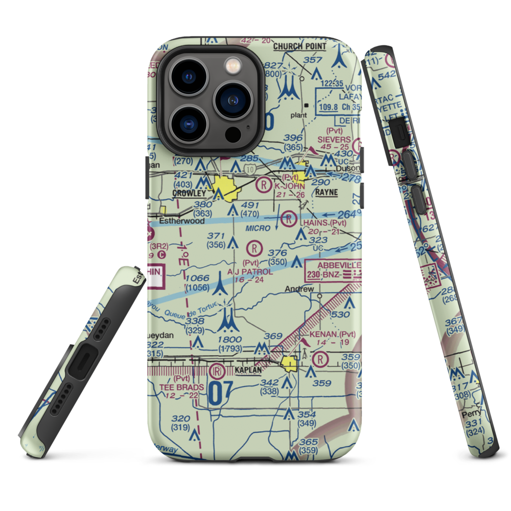 A J Patrol Airport (LS09) VFR Sectional  Tough iPhone Case iPhone 13 Pro Max model shown