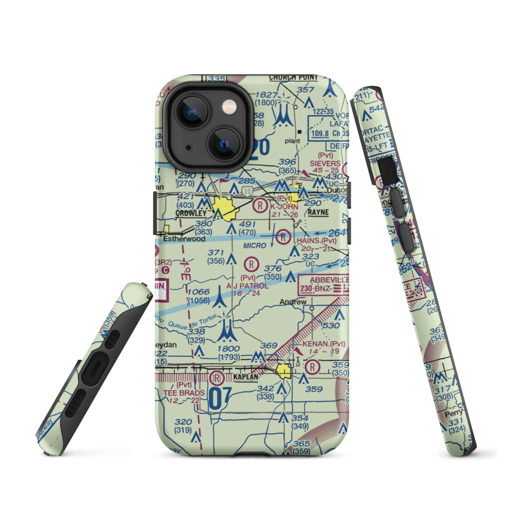 A J Patrol Airport (LS09) VFR Sectional  Tough iPhone Case iPhone 14 model shown