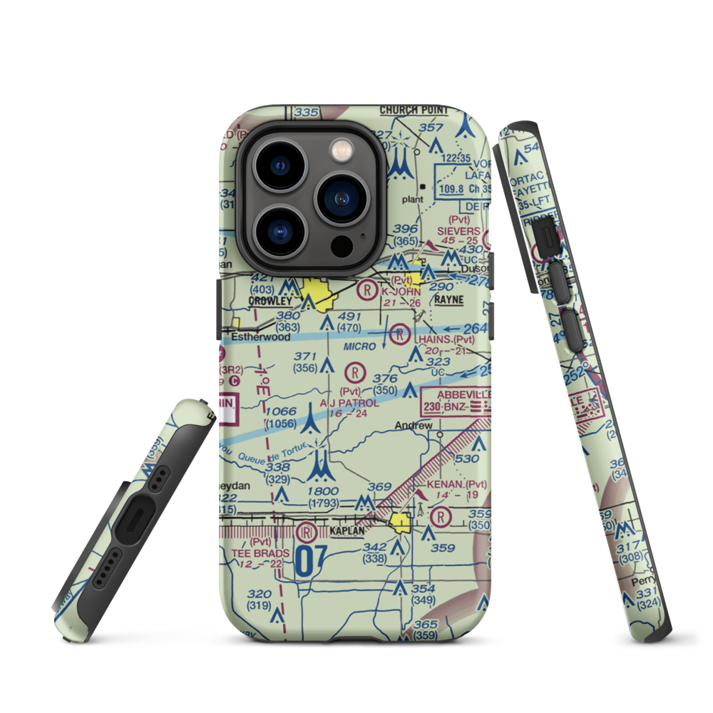 A J Patrol Airport (LS09) VFR Sectional  Tough iPhone Case iPhone 14 Pro model shown