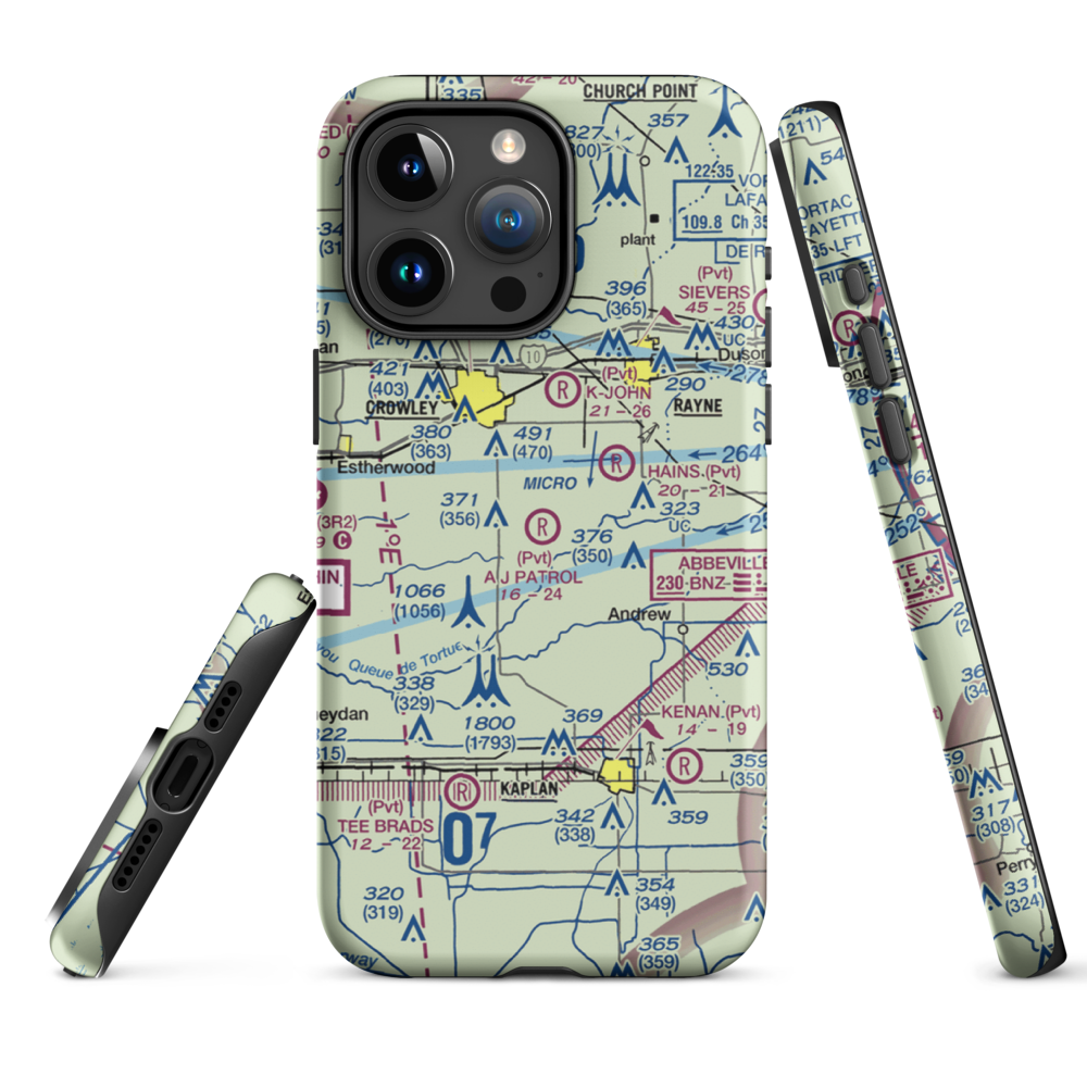 A J Patrol Airport (LS09) VFR Sectional  Tough iPhone Case iPhone 15 Pro Max model shown