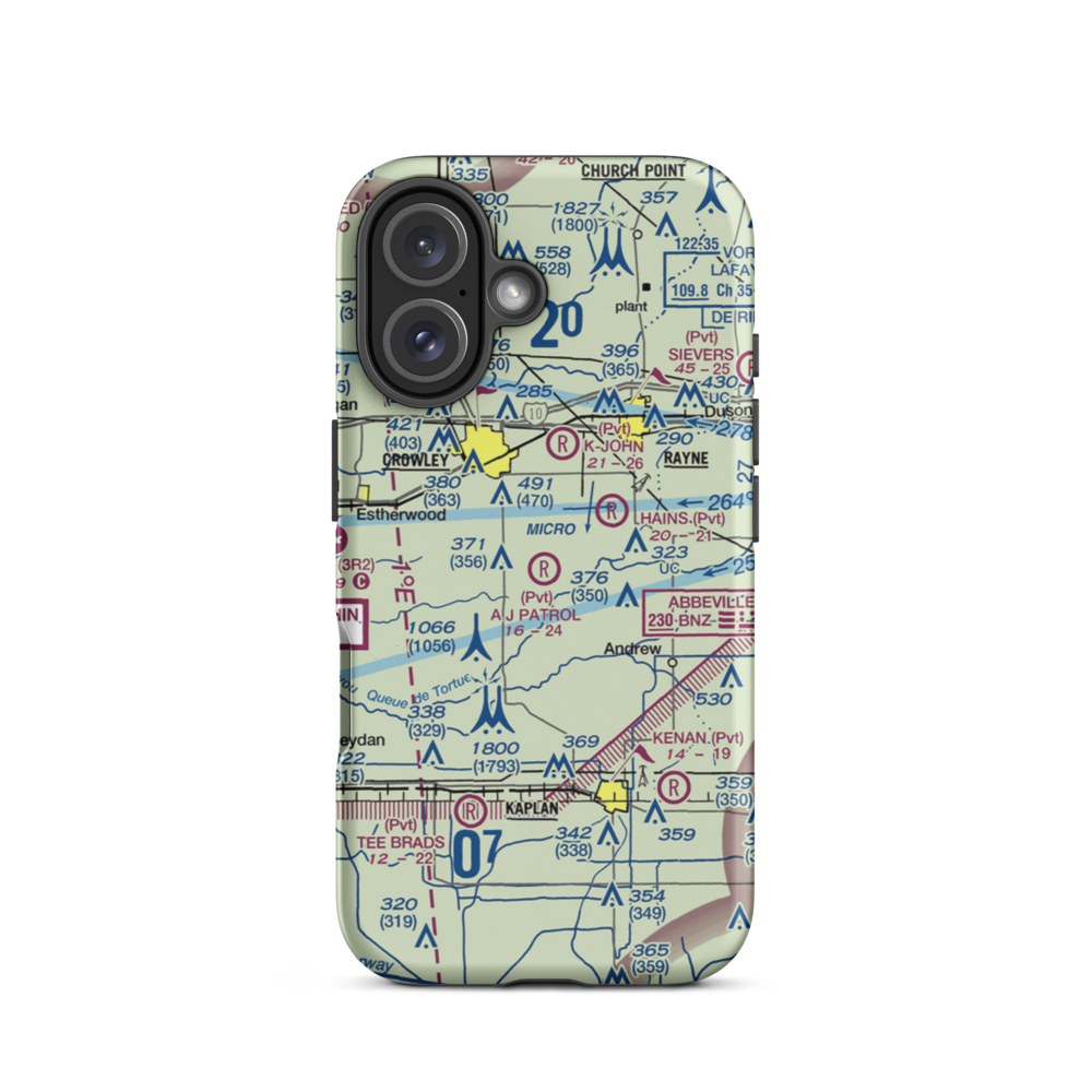 A J Patrol Airport (LS09) VFR Sectional  Tough iPhone Case iPhone 16 model shown