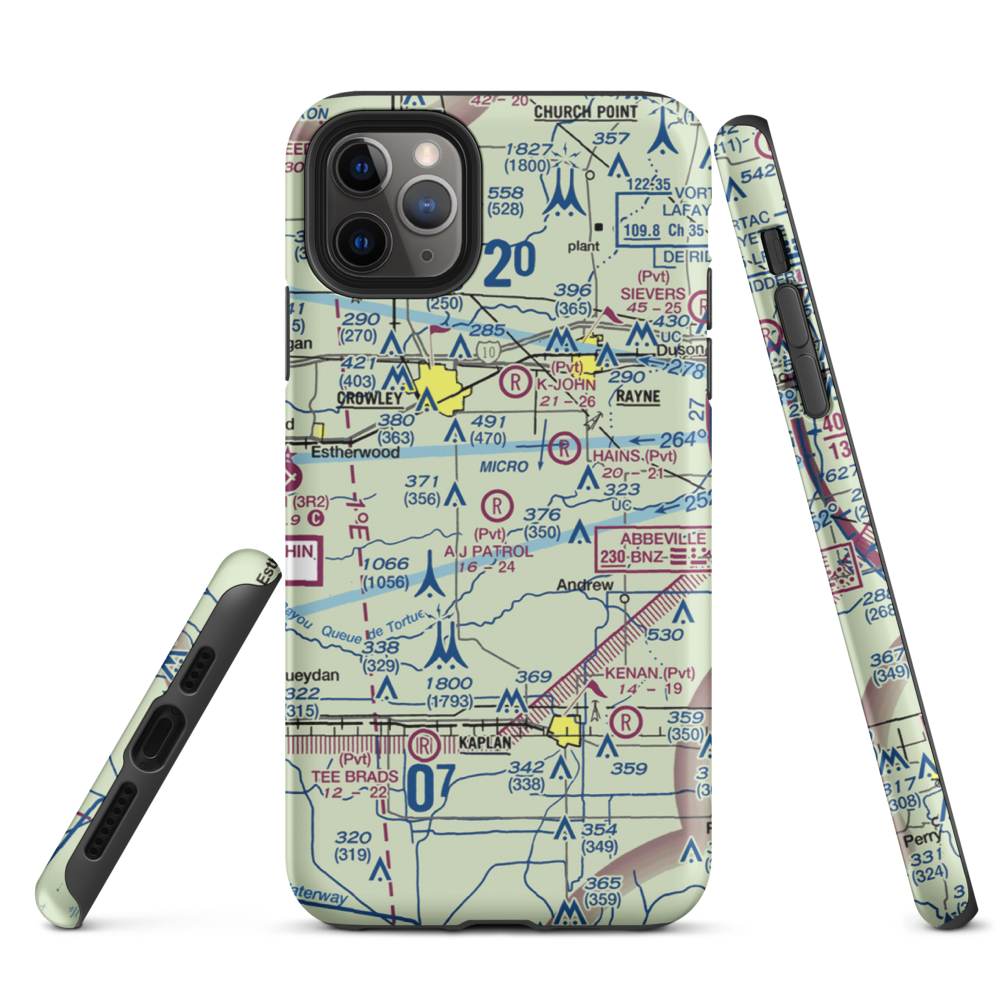 A J Patrol Airport (LS09) VFR Sectional  Tough iPhone Case iPhone 11 Pro Max model shown