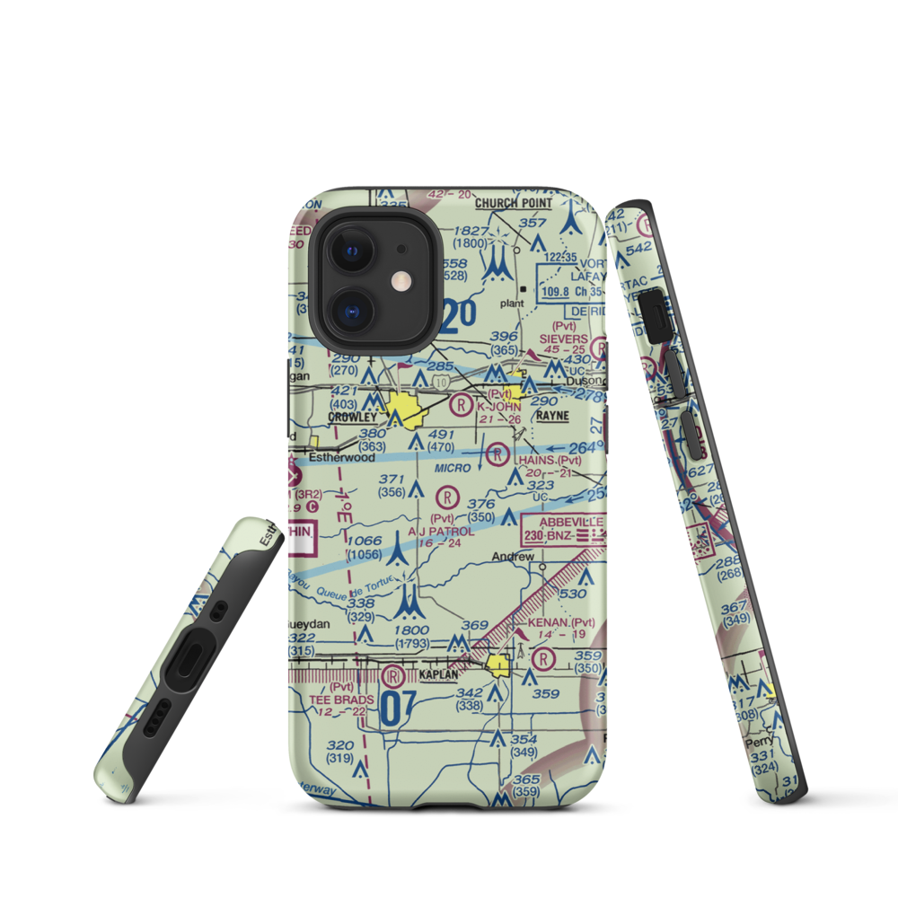 A J Patrol Airport (LS09) VFR Sectional  Tough iPhone Case iPhone 12 mini model shown
