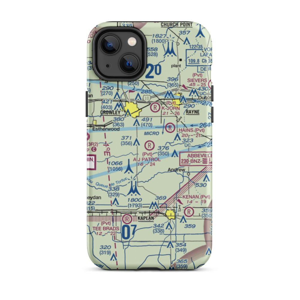 A J Patrol Airport (LS09) VFR Sectional  Tough iPhone Case iPhone 14 Plus model shown