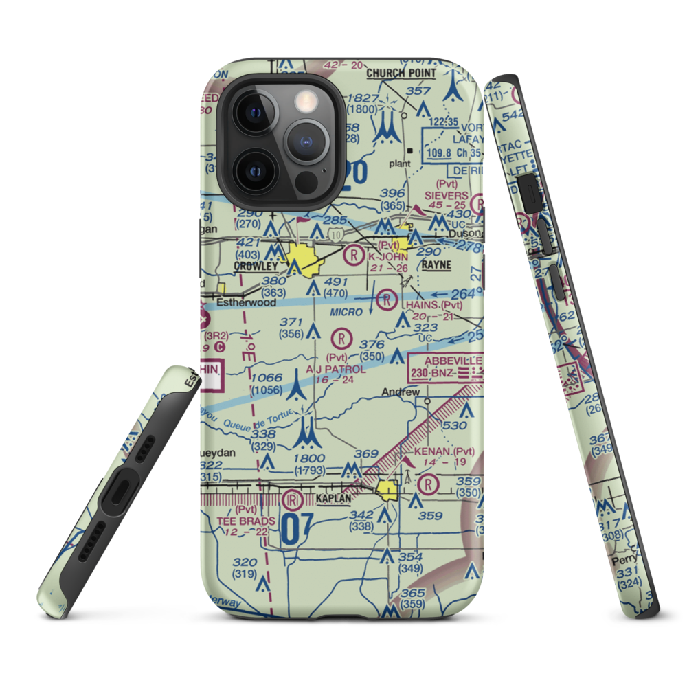 A J Patrol Airport (LS09) VFR Sectional  Tough iPhone Case iPhone 12 Pro Max model shown
