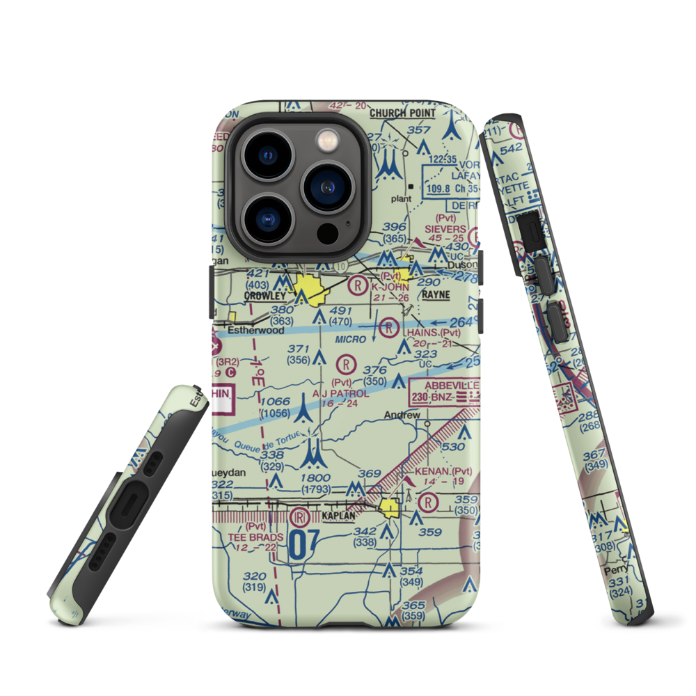 A J Patrol Airport (LS09) VFR Sectional  Tough iPhone Case iPhone 13 Pro model shown
