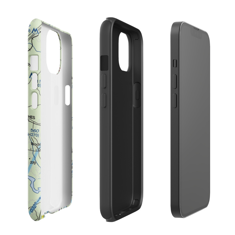 A L Mangham Jr. Regional Airport (OCH) VFR Sectional  Tough iPhone Case iPhone 13 model shown