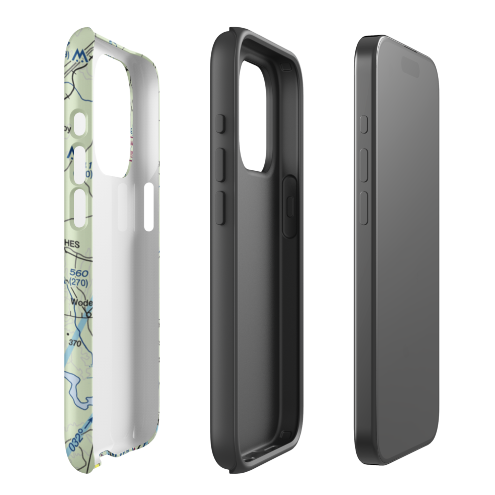 A L Mangham Jr. Regional Airport (OCH) VFR Sectional  Tough iPhone Case iPhone 15 Pro model shown