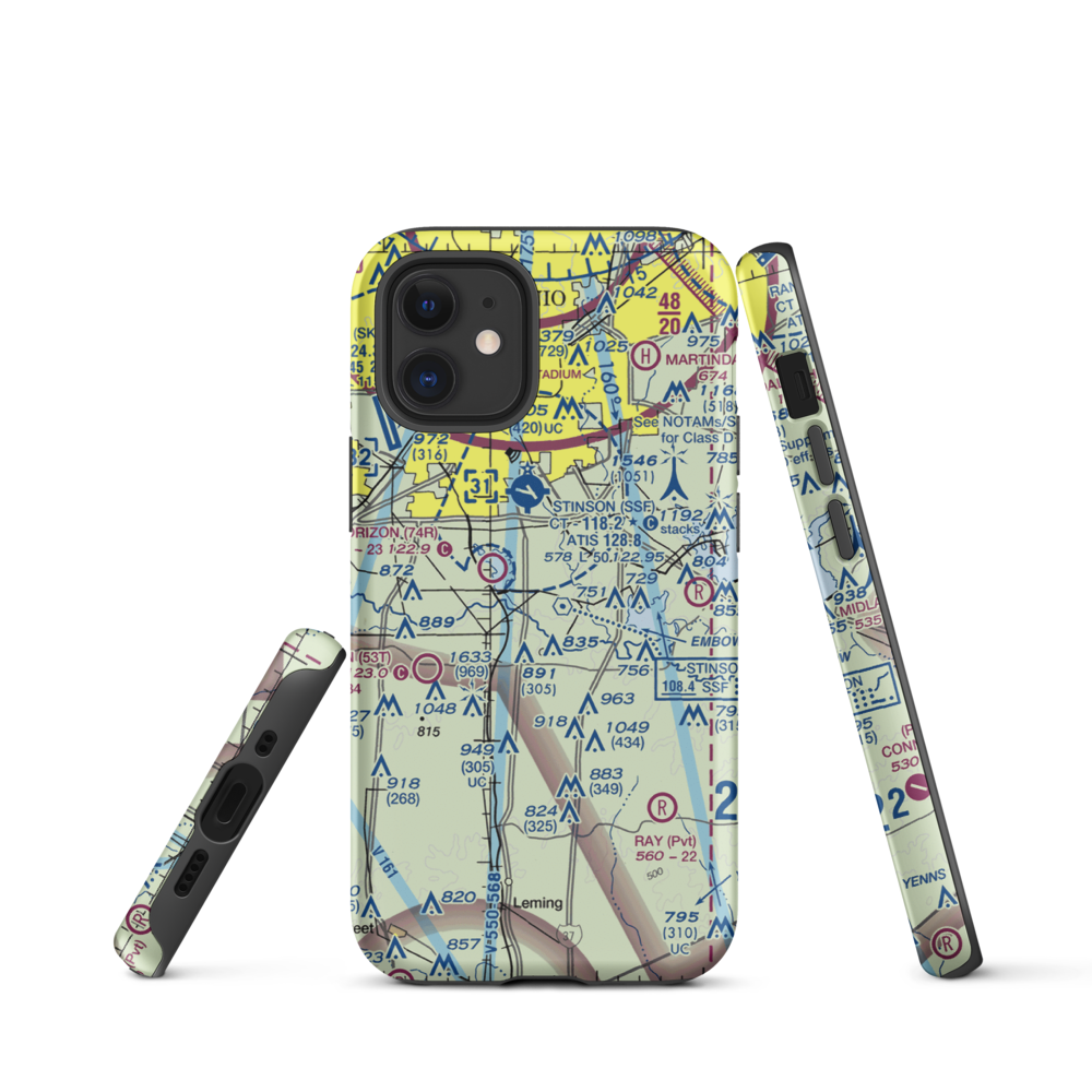 A W Ranch Airport (XS79) VFR Sectional  Tough iPhone Case iPhone 12 mini model shown