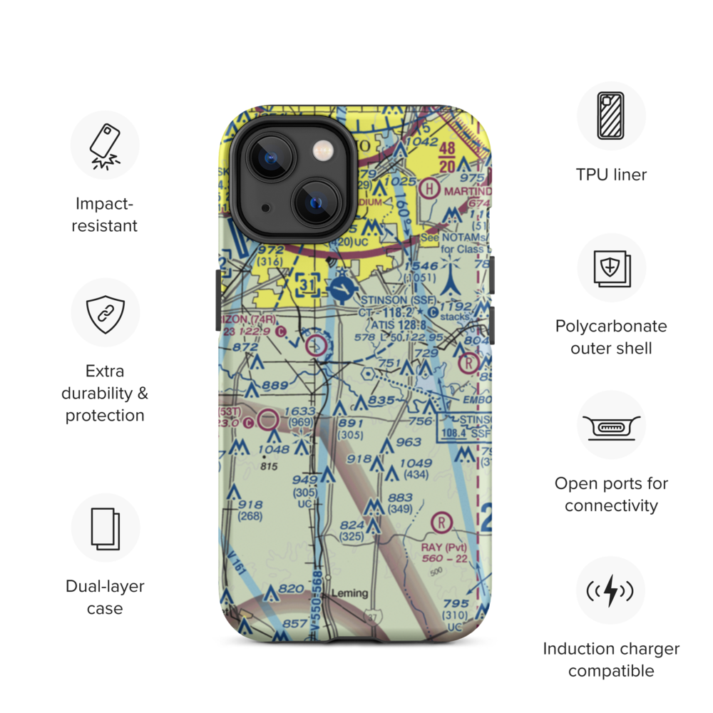 A W Ranch Airport (XS79) VFR Sectional  Tough iPhone Case iPhone 14 model shown