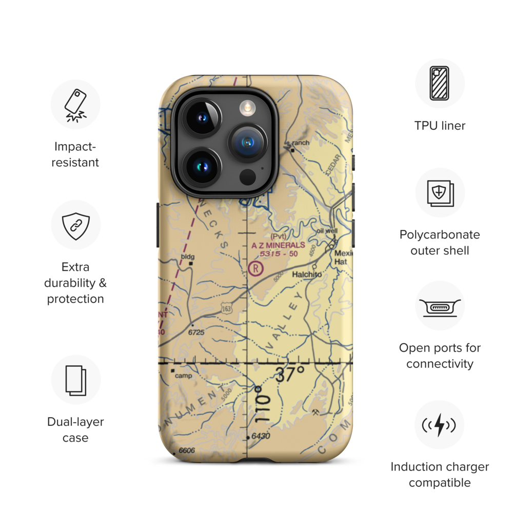 A Z Minerals Corporation Airport (03UT) VFR Sectional  Tough iPhone Case iPhone 15 Pro model shown