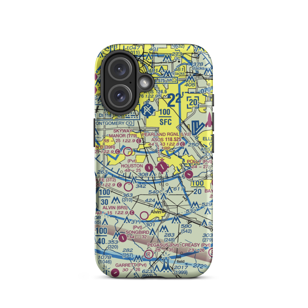 A&A Flying Service Airport (XS39) VFR Sectional  Tough iPhone Case iPhone 16 model shown