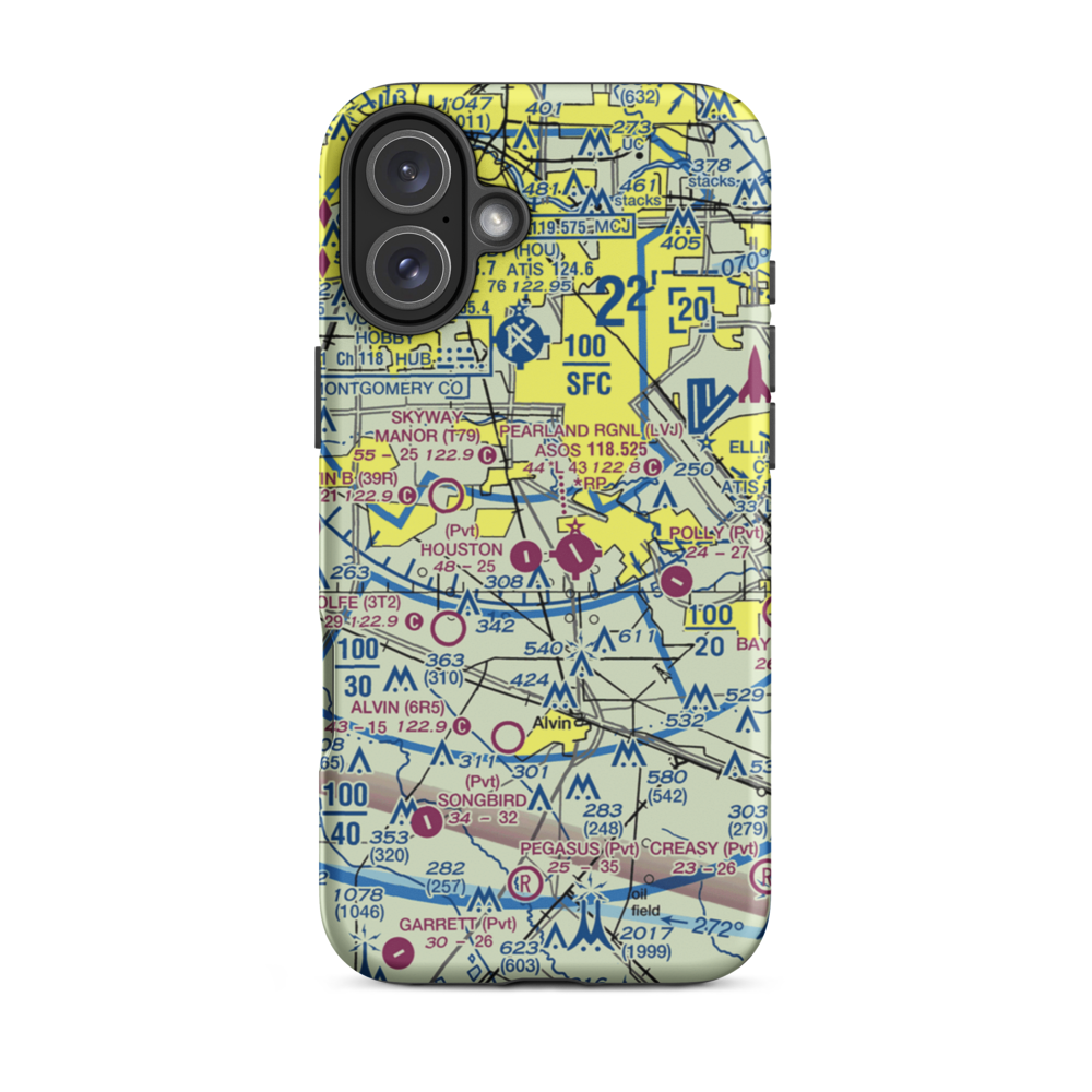 A&A Flying Service Airport (XS39) VFR Sectional  Tough iPhone Case iPhone 16 Plus model shown