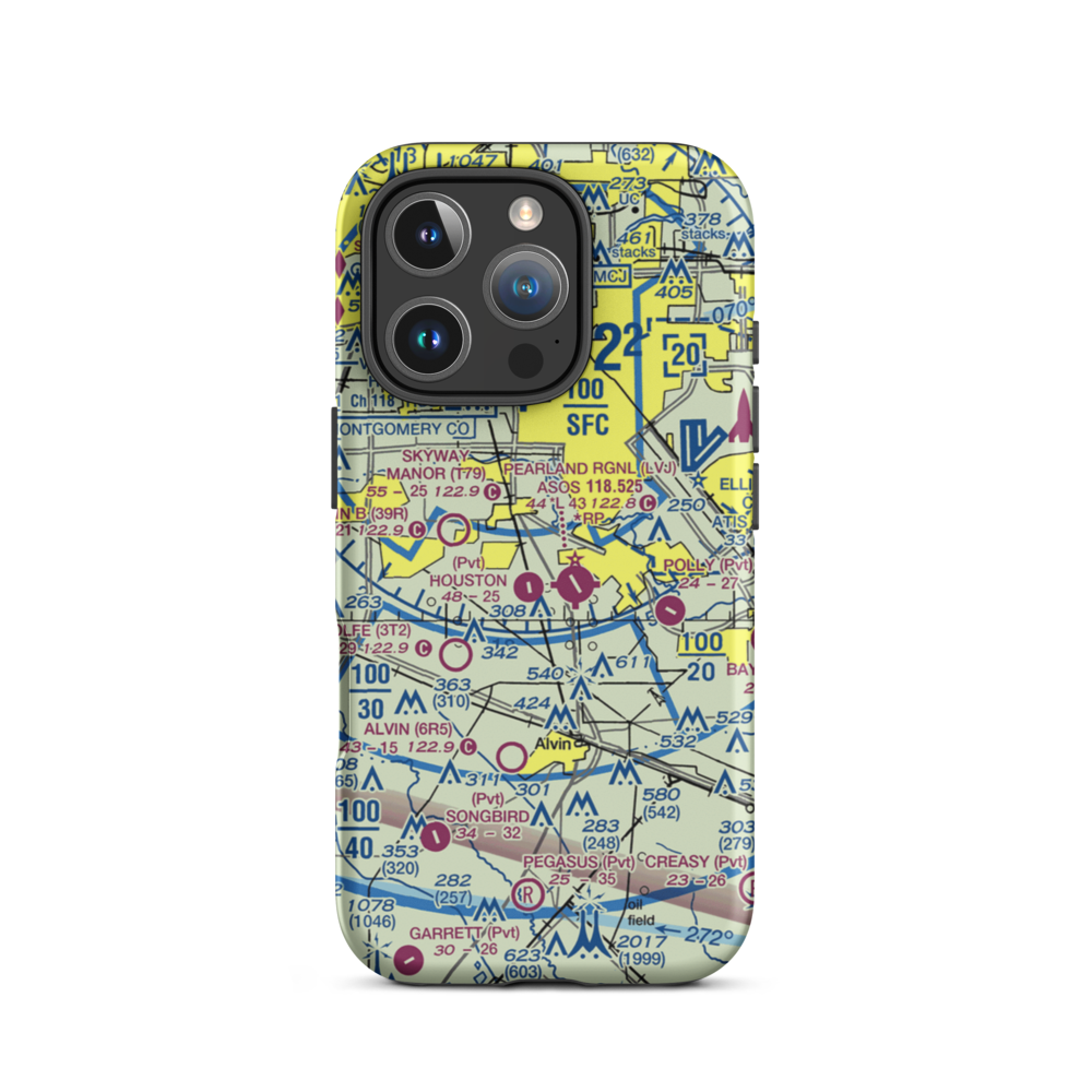 A&A Flying Service Airport (XS39) VFR Sectional  Tough iPhone Case iPhone 16 Pro model shown