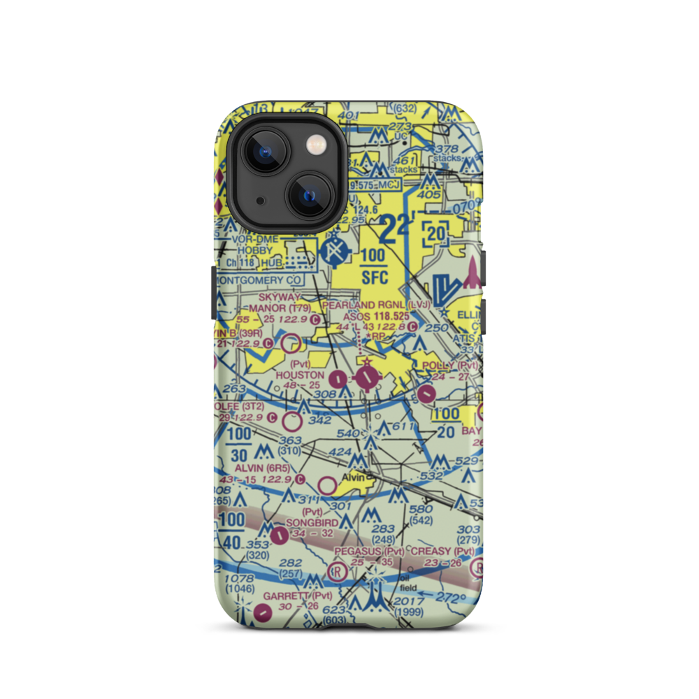 A&A Flying Service Airport (XS39) VFR Sectional  Tough iPhone Case iPhone 13 model shown
