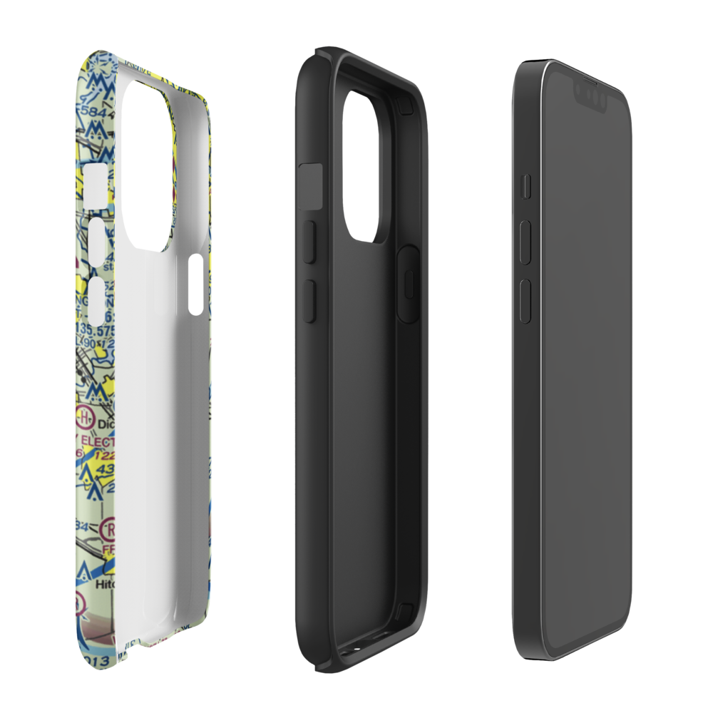 A&A Flying Service Airport (XS39) VFR Sectional  Tough iPhone Case iPhone 13 Pro model shown
