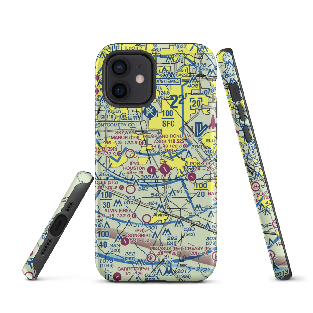 A&A Flying Service Airport (XS39) VFR Sectional  Tough iPhone Case iPhone 11 Pro model shown