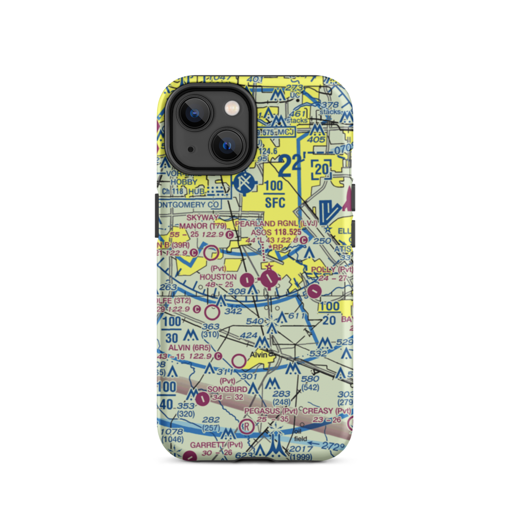 A&A Flying Service Airport (XS39) VFR Sectional  Tough iPhone Case iPhone 14 model shown