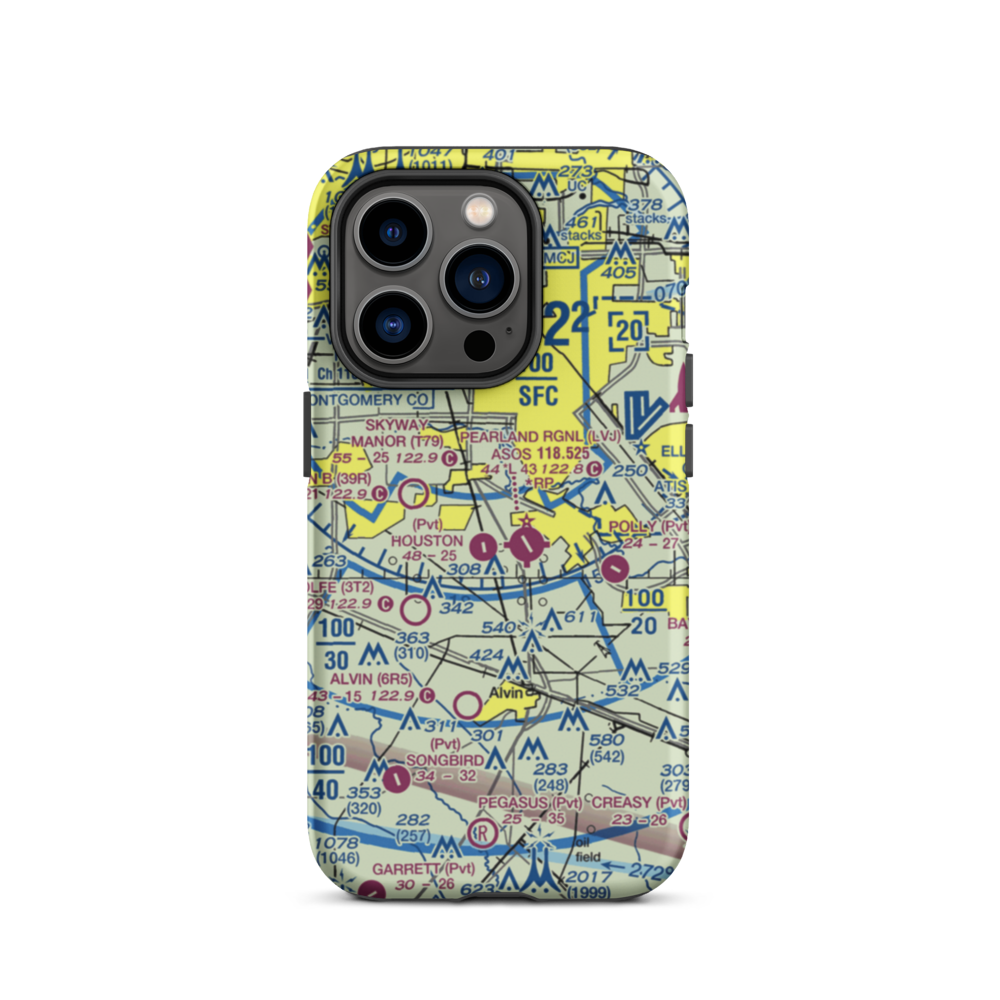 A&A Flying Service Airport (XS39) VFR Sectional  Tough iPhone Case iPhone 14 Pro model shown