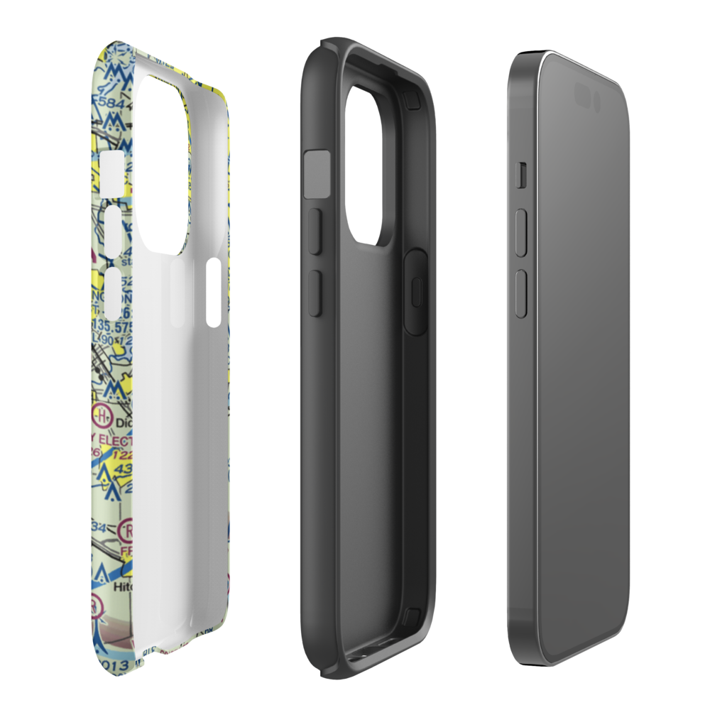 A&A Flying Service Airport (XS39) VFR Sectional  Tough iPhone Case iPhone 14 Pro model shown