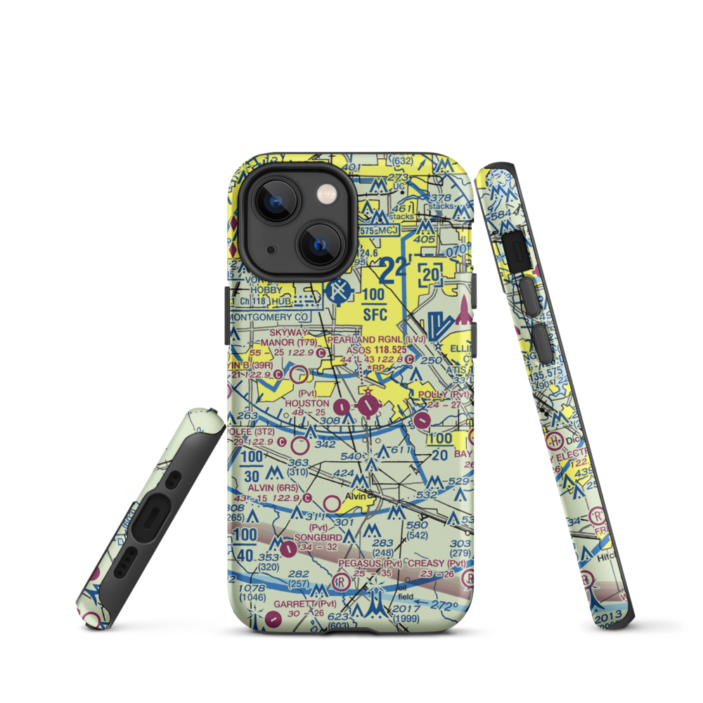 A&A Flying Service Airport (XS39) VFR Sectional  Tough iPhone Case iPhone 13 mini model shown