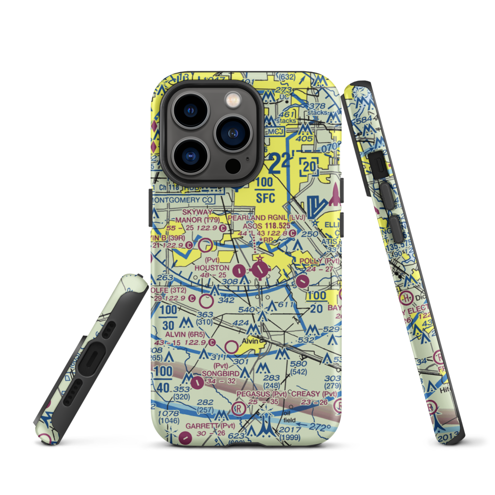 A&A Flying Service Airport (XS39) VFR Sectional  Tough iPhone Case iPhone 13 Pro model shown