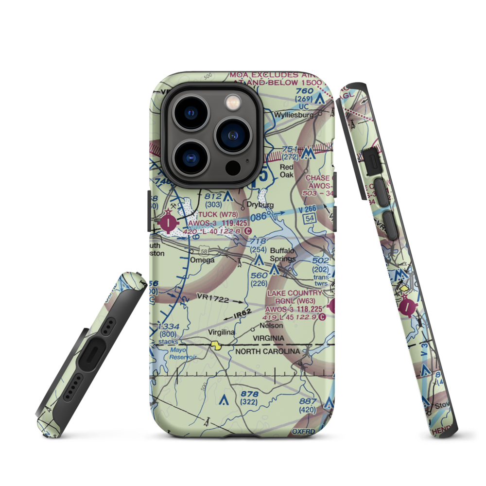 Aaron Penston Field (1VA7) VFR Sectional  Tough iPhone Case iPhone 14 Pro model shown