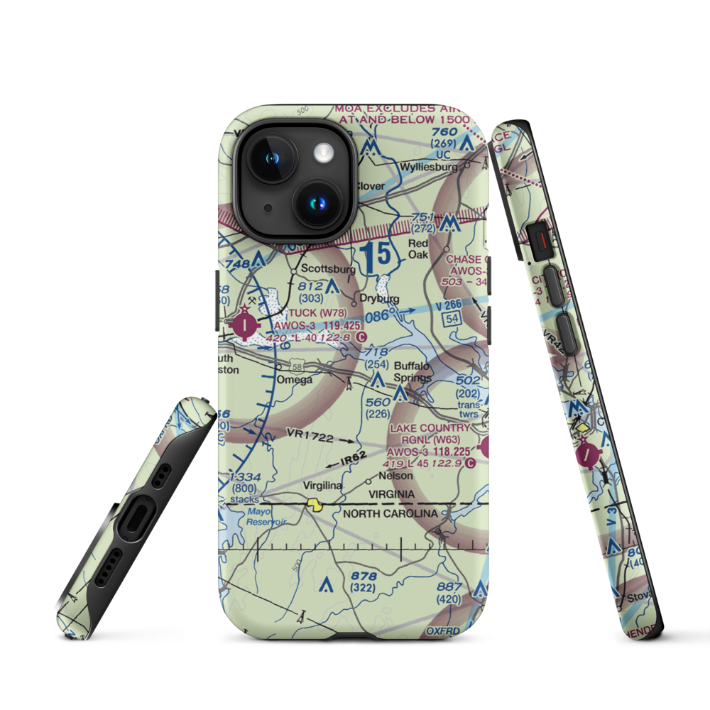 Aaron Penston Field (1VA7) VFR Sectional  Tough iPhone Case iPhone 15 model shown