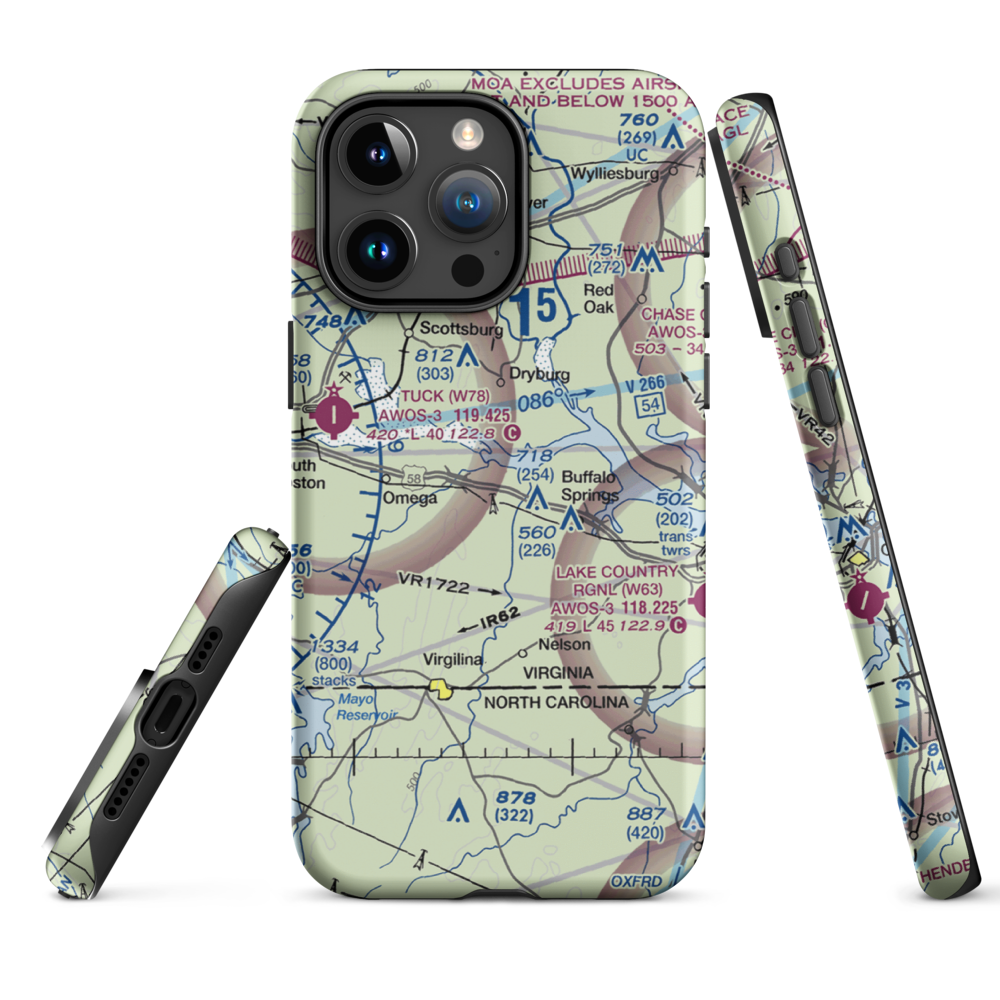 Aaron Penston Field (1VA7) VFR Sectional  Tough iPhone Case iPhone 15 Pro Max model shown