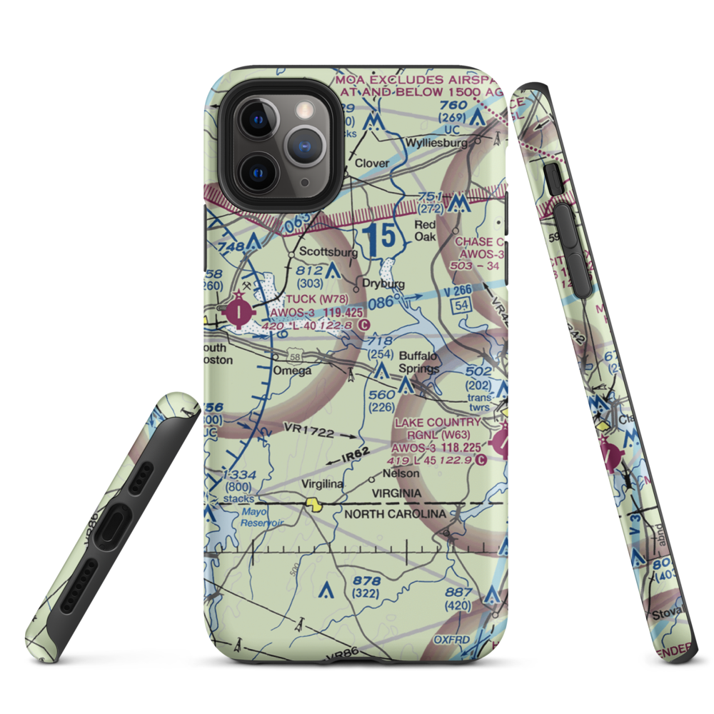 Aaron Penston Field (1VA7) VFR Sectional  Tough iPhone Case iPhone 11 Pro Max model shown