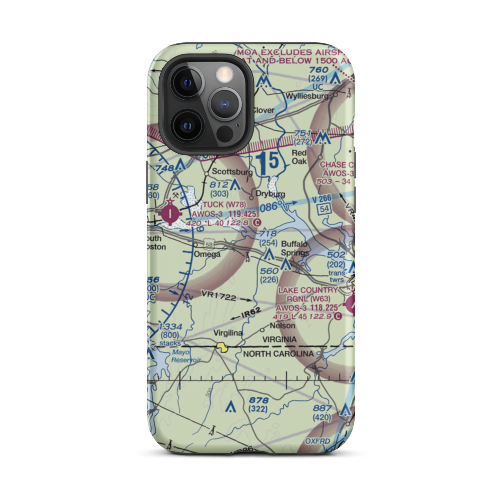 Aaron Penston Field (1VA7) VFR Sectional  Tough iPhone Case iPhone 12 Pro Max model shown