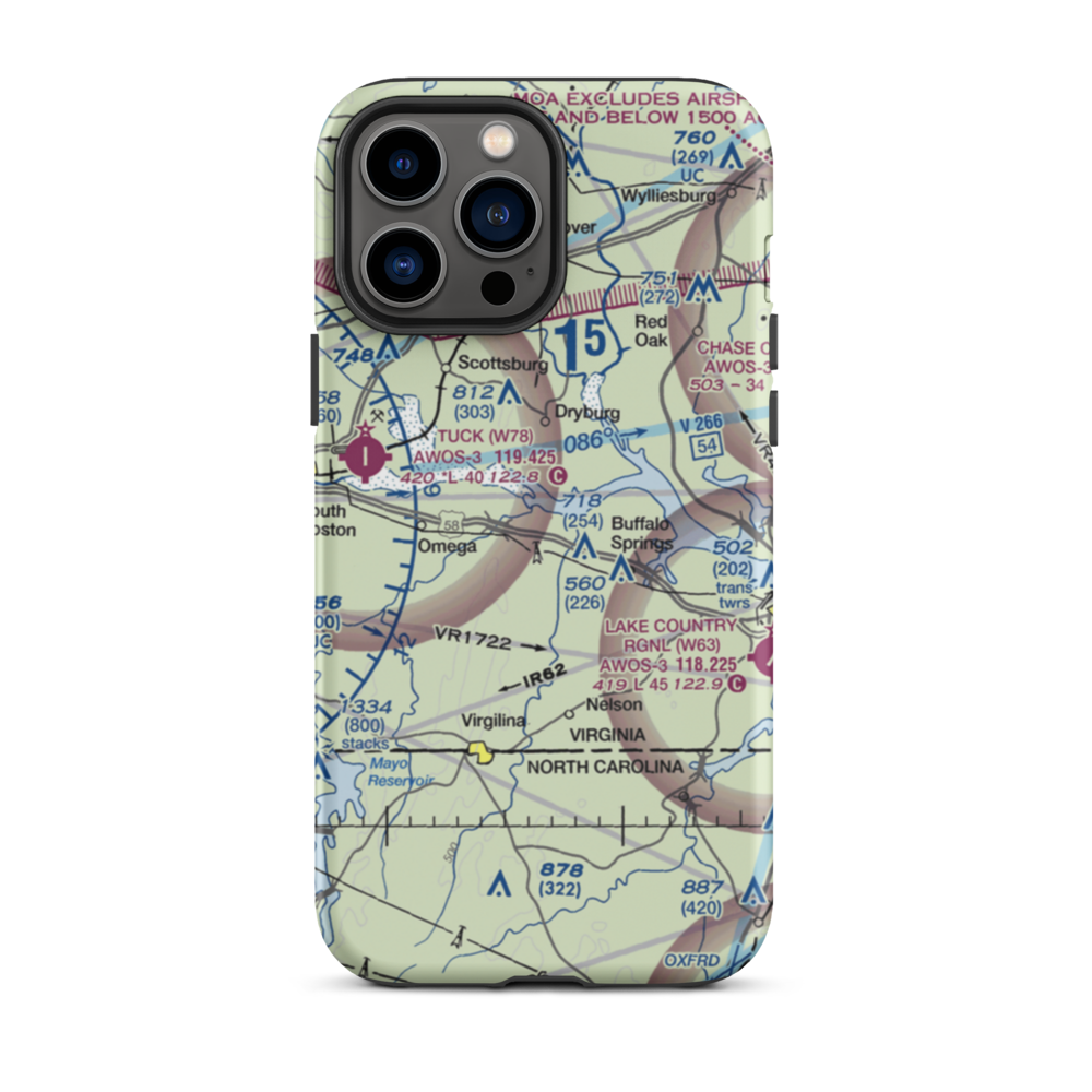 Aaron Penston Field (1VA7) VFR Sectional  Tough iPhone Case iPhone 13 Pro Max model shown