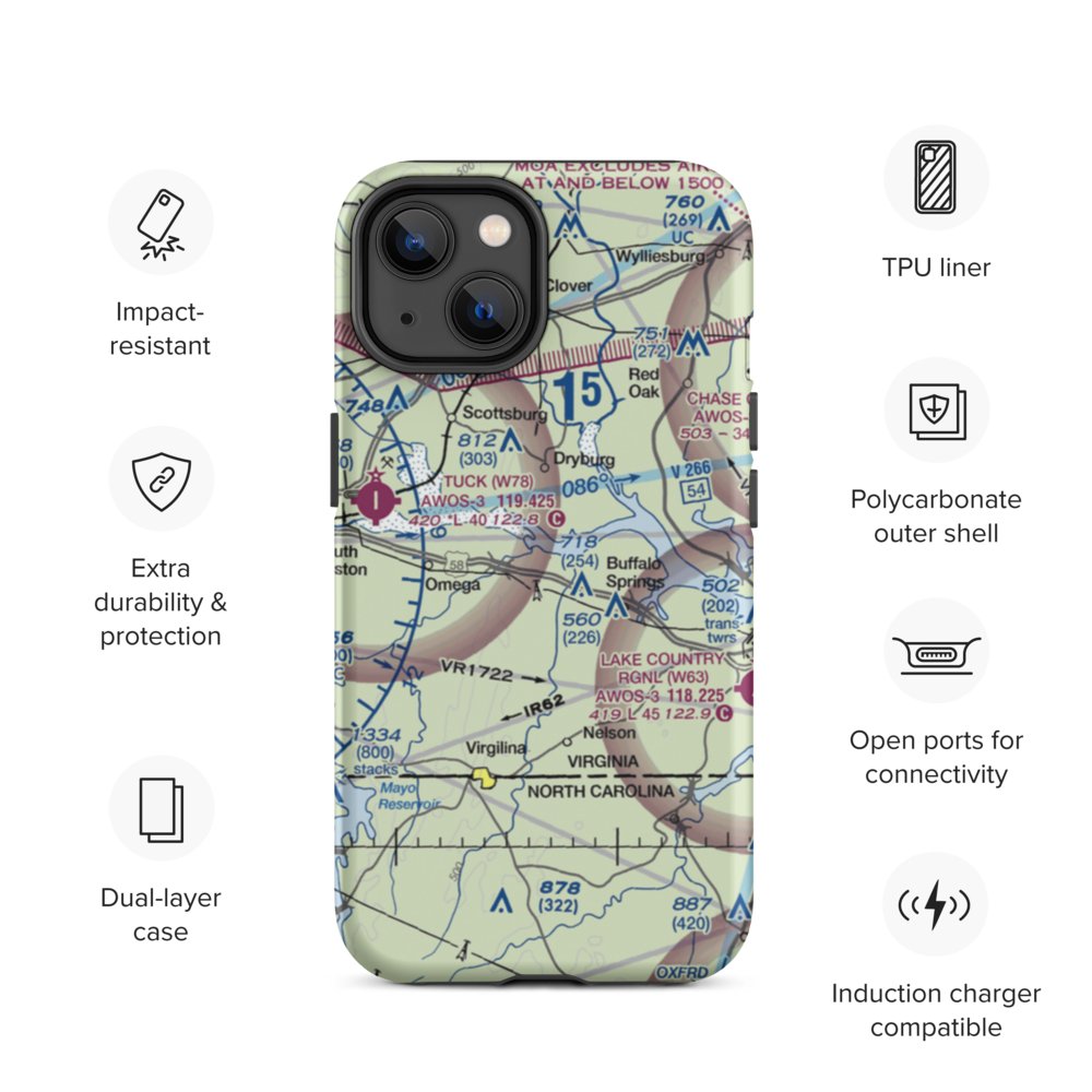 Aaron Penston Field (1VA7) VFR Sectional  Tough iPhone Case iPhone 14 model shown