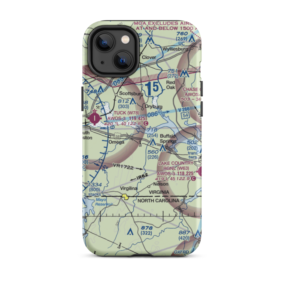 Aaron Penston Field (1VA7) VFR Sectional  Tough iPhone Case iPhone 14 Plus model shown
