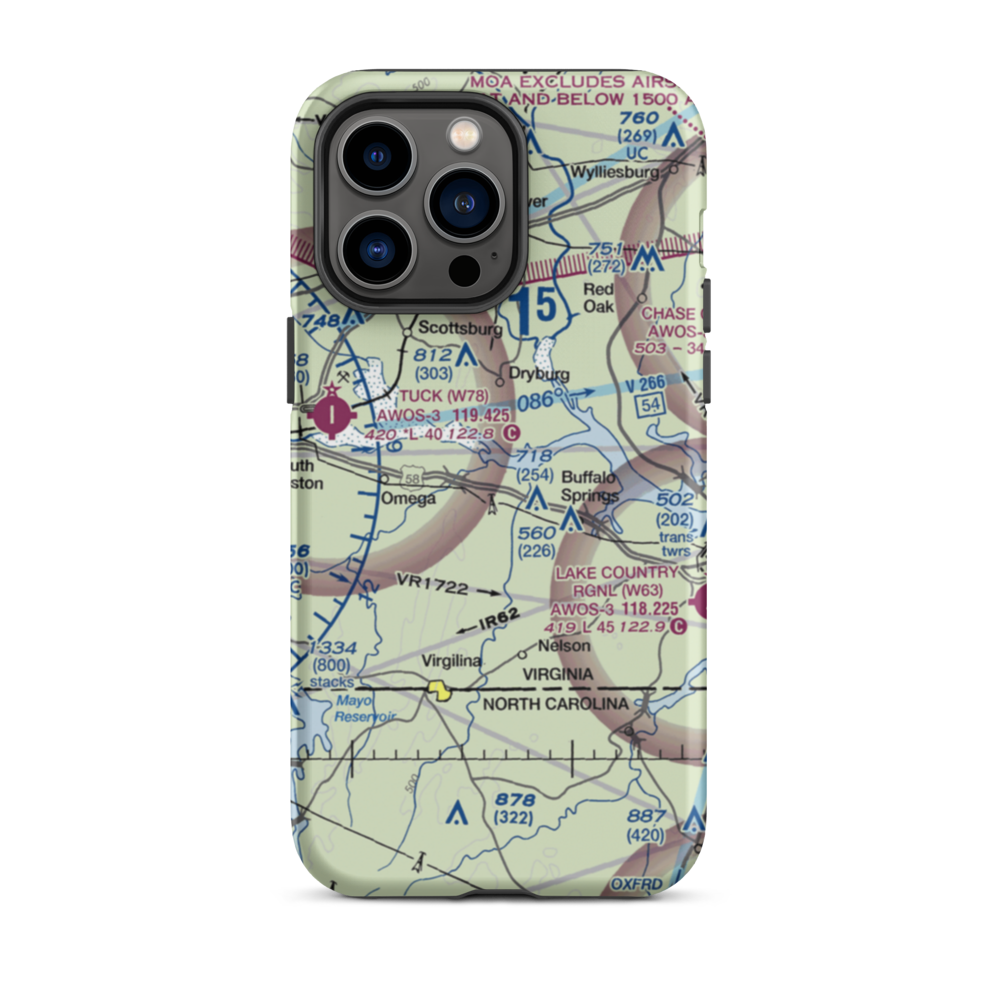 Aaron Penston Field (1VA7) VFR Sectional  Tough iPhone Case iPhone 14 Pro Max model shown