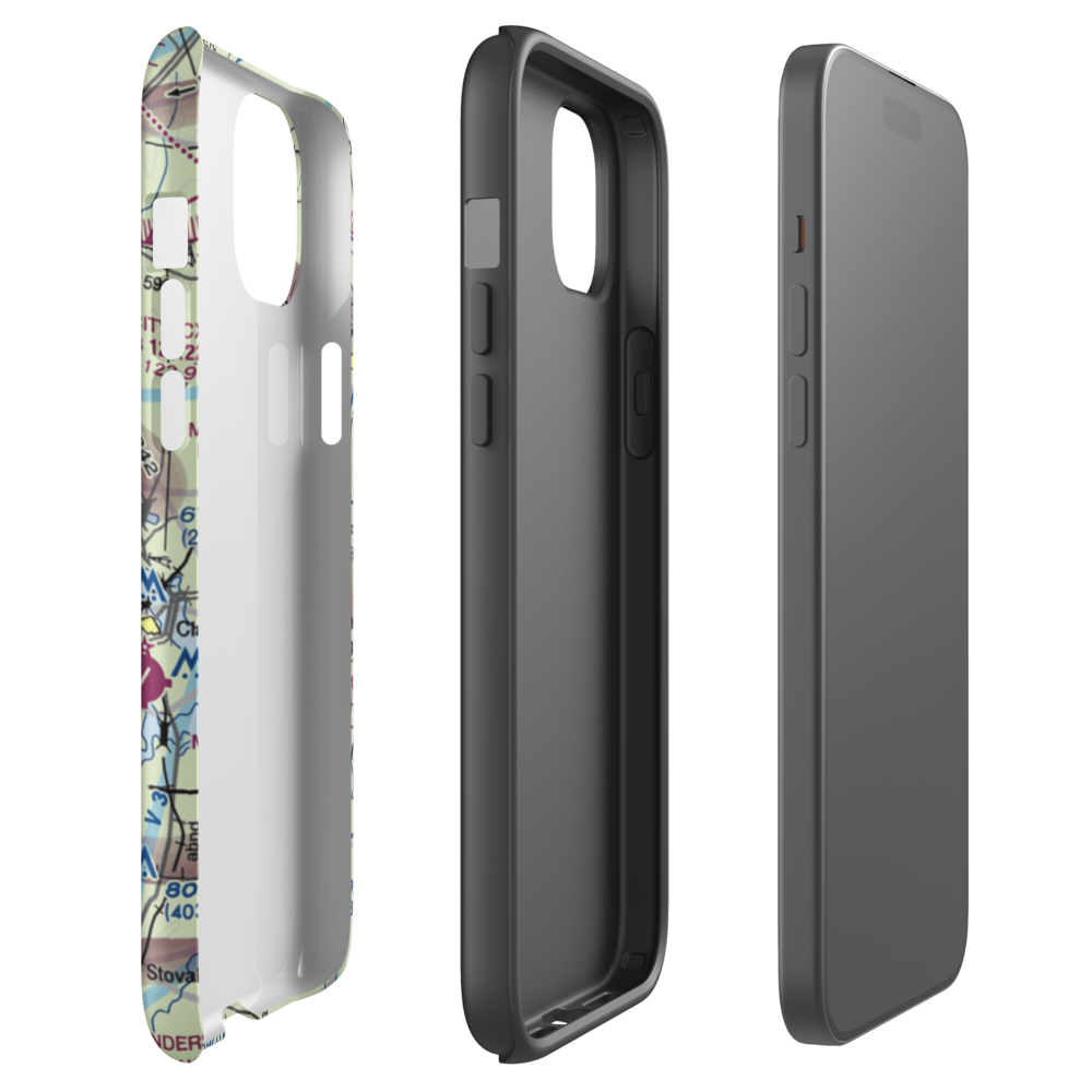 Aaron Penston Field (1VA7) VFR Sectional  Tough iPhone Case iPhone 15 Plus model shown