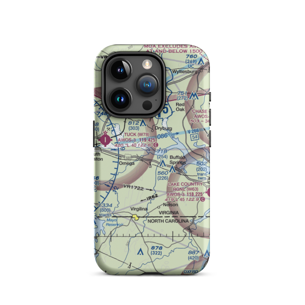 Aaron Penston Field (1VA7) VFR Sectional  Tough iPhone Case iPhone 15 Pro model shown