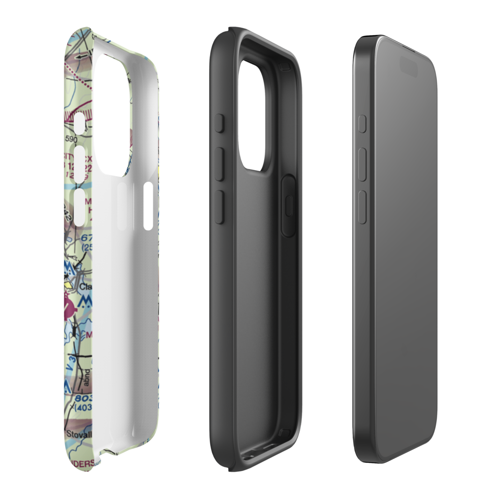 Aaron Penston Field (1VA7) VFR Sectional  Tough iPhone Case iPhone 15 Pro model shown
