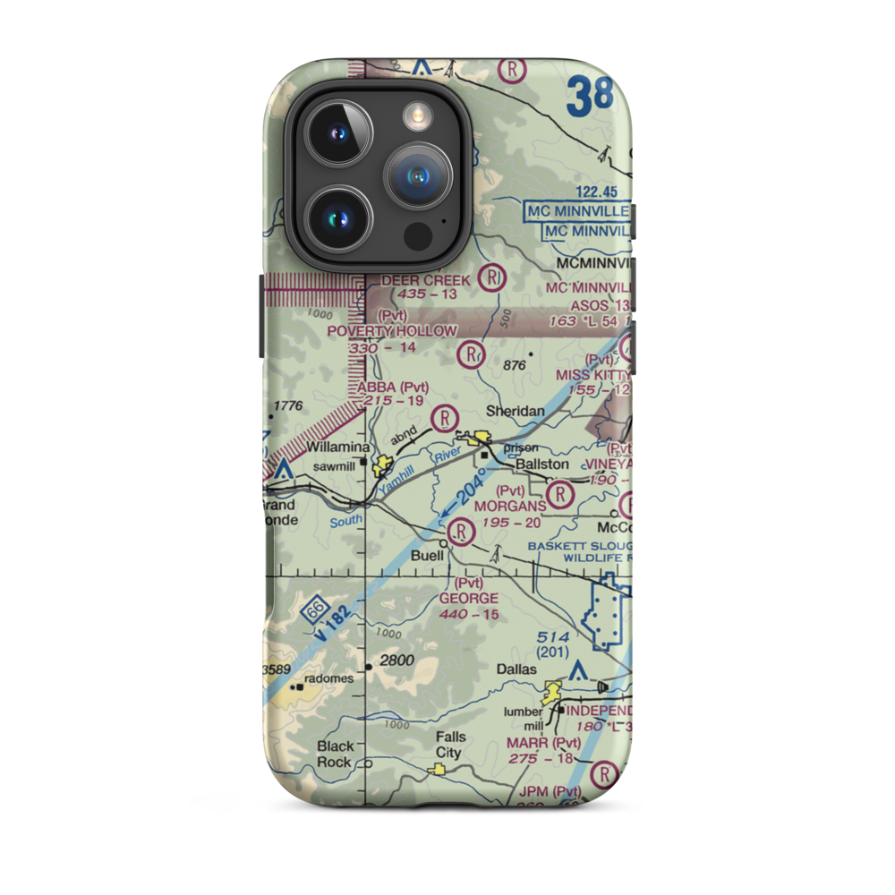 Abba's Airport (91OR) VFR Sectional  Tough iPhone Case iPhone 16 Pro Max model shown