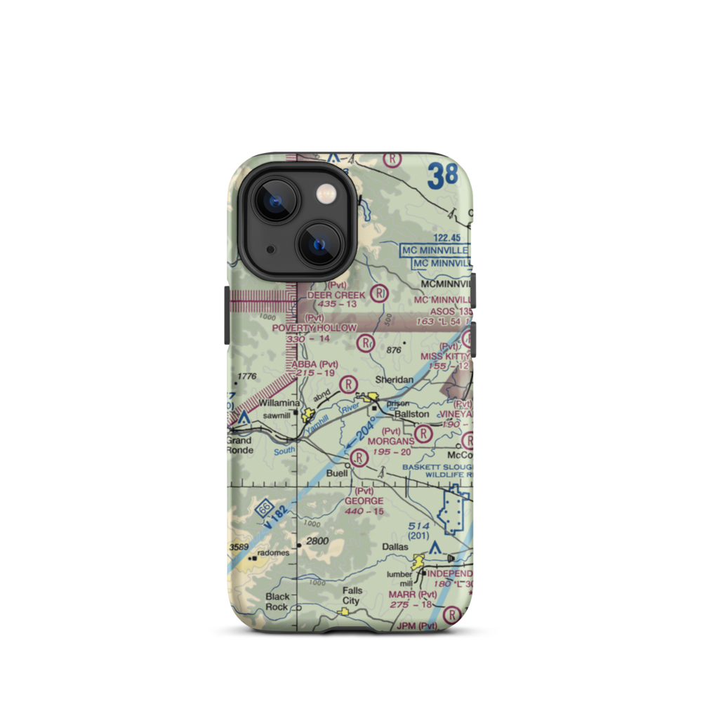 Abba's Airport (91OR) VFR Sectional  Tough iPhone Case iPhone 13 mini model shown